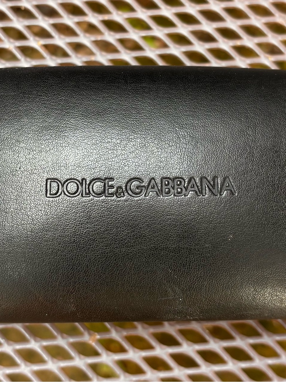 Dolce & Gabbana Black Embossed Logo Leather sunglasses case